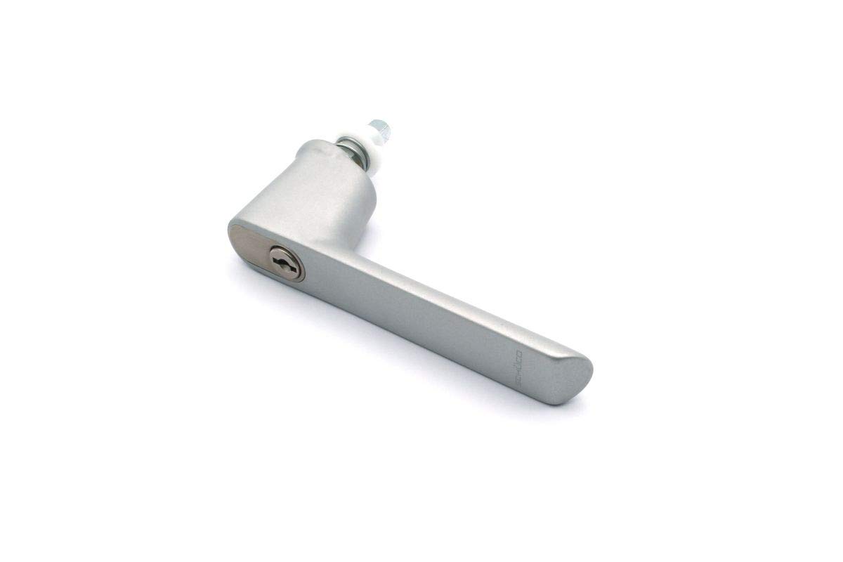 Schüco abschließbarer RC-Fenstergriff, Aluminium C0 silber 247033/247041
