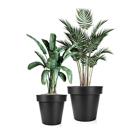 BigDean 2er Set Blumentopf ø 40 & 50 cm Classic anthrazit -...