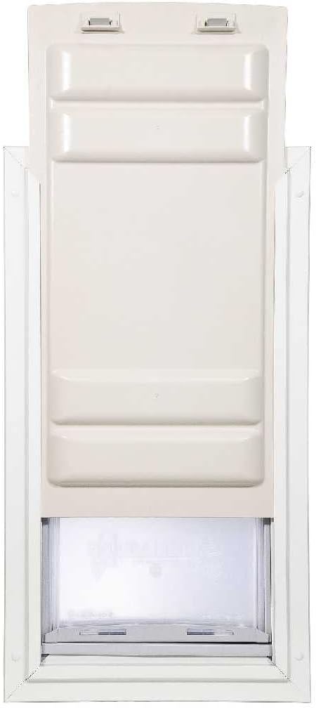 Endura Flap Giant Dog Door for Doors | Designed for Big & Tall Dog Breeds | Insulated Flap for Energy Efficiency | Weather-Resistant & Secure Aluminum Frame | White, Extra Large, Single Flap