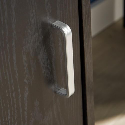 Home Source Office Desk, 1 Drawer & 1 Door Compact Computer Workstation, Black - Image 5