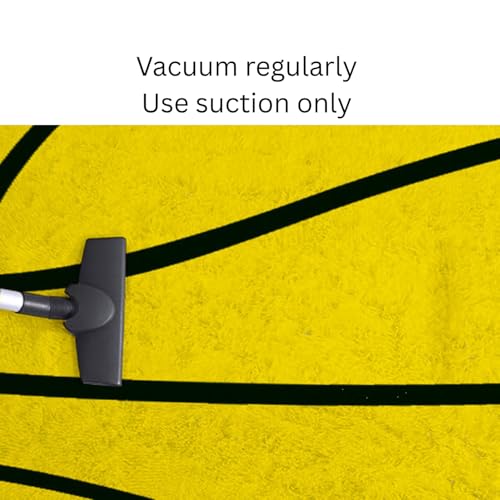 Image of Modern Shaggy Round Rug | Ultra-Soft Plush Circle Carpet for Living Room, Bedroom, Nursery | Fuzzy, Fluffy Area Rug with Non-Slip Base Yellow Ball 7x7 feet
