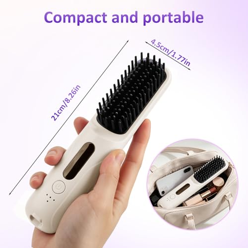 Cepillo alisador de cabello portátil inalámbrico miniatura 6