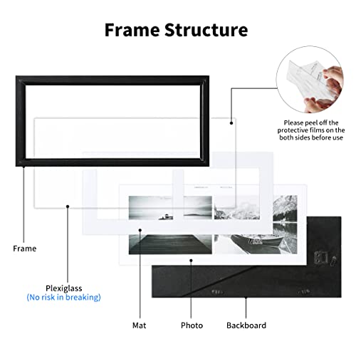 Umical 5X7 Picture Frame 2-Opening Collage Picture Frames Gallery Style Black Wood Landscape Photo Frames With Hd Plexiglass For Tabletop Stand And Wall Mounting #TOP3