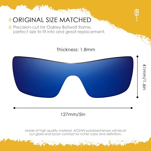 Image of ANSI Z87.1 Replacement Lenses for Oakley Batwolf OO9101 Sunglasses