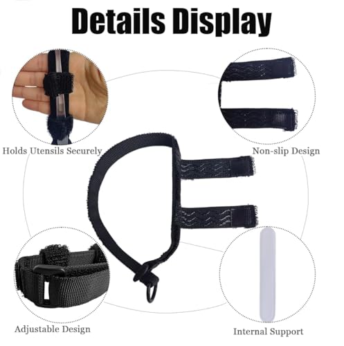 2PCS Adjustable Holding Cutlery Makes Ideal Grip Aid for Holds Utensils Tools,Spoon Fork Universal Cuff Utensil Holder Strap,Suitable for Elderly or Individuals with Weak Grip (2) - Image 3