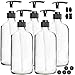Youngever 5 Pack Empty Clear Glass Pump Bottles, 8 Ounce Lotion Pump Bottles, Soap Dispenser, Refillable Containers for Essential Oils, Cleaning Products, Lotions, Aromatherapy, Durable Black Pumps