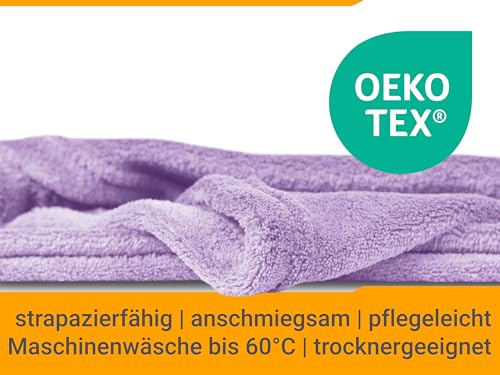 Couverture pull plaid Npluseins lilas 130x180cm avec manches et poche - 7