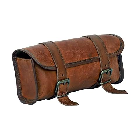 C CUERO Genuine Leather Handlebar Bicycle Motorcycle Saddle Bag Utility Tool kit Handlebar Travel Accessory Pouch, Christmas New Year Gift Idea Cover
