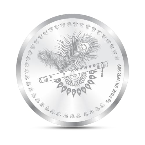 Image of Precious Moments Radha Krishna Silver Coin 10 Gram | 20 Gram | 50 Gram | 100 Gram BIS Hallmarked Round Square Flower Shaped 999 Purity with Gift Box by ACPL