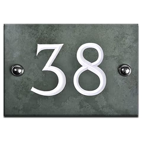 Personalised Green Slate House Number Sign Cover