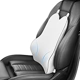 Dreamer Car Back Support Lumbar Cushion for Car Seat-Soft Memory Foam Even in Subzero Temperatures - Orthopedic Design for Back Pain Relief Effectively,Gray
