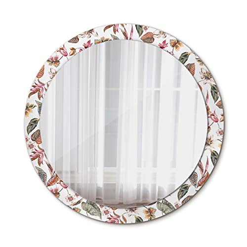 Miroir rond fleurs vintage Ø90 cm miroir mural verre - 2