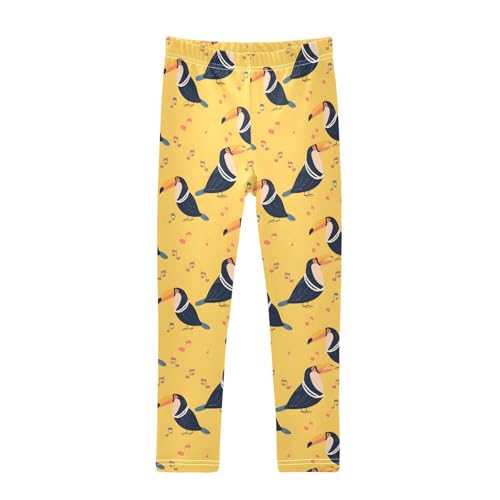 Toucan Singing Music Note Girls Leggings Soft Stretch Workout Yoga Dance Pants for Kids Casual Tights