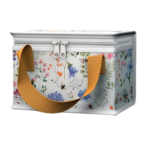 Puckator Cool Lunch Bag with The Nectar Meadows Design Made Out of Recycled Plastic Bottles - Insulated Lunch Bag for Women Men Children - Lunch Box Bag for Work & School - Beach Picnic Accessories