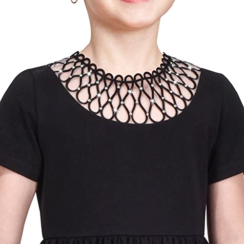 Image of Sunny Fashion Girls Dress Colorful Striped Knitted Cotton Stretch School