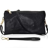 Small Black Clutch Purse - Black Wristlet Purses for Women, Black Clutch Purses for Women Casual, Ve