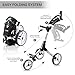 Cube Cart Golf Push Cart 3 Wheel, Smallest Folding Lightweight Golf Cart - Two Step Open/Close Push Cart Golf with Adjustable Handle & Foot Brake - Free Umbrella Holder Included