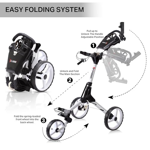 Chariot de golf à 3 roues pliable léger et compact CUBE - 6