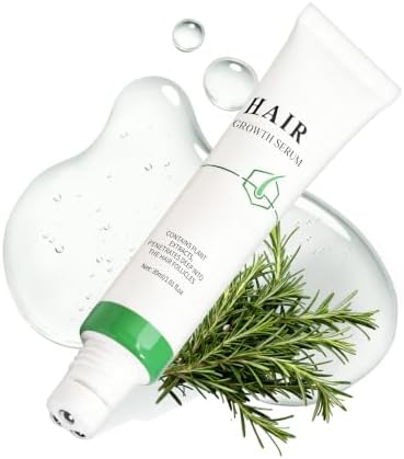 Hair Growth Serum Roll On - Biotin, Saw Palmetto & Caffeine for Hair Regrowth, Fermented Rice Water & Rosemary Extract Nourishes Sensitive Scalp, Anti Hair Loss for Men Women, 30ml