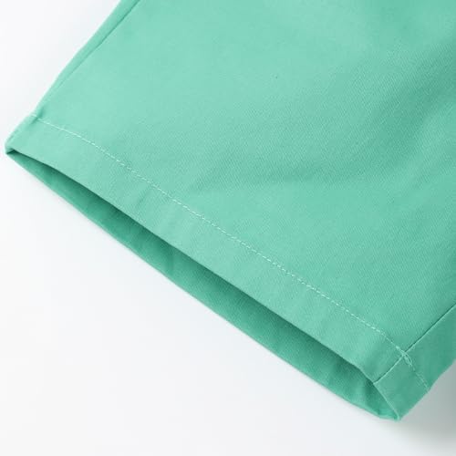 Image of HILEELANG Toddler Boy Chino Shorts Summer Cotton Stretch Drawstring School Uniform Jogger Shorts 2 Pack