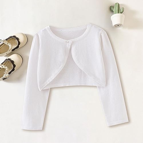 Girls' Long Sleeve Knit Cardigans Casual Open Front Long Sleeve Top Cute Jacket Outwear for Kids2