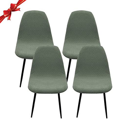 Jaotto Housse de Chaise Scandinave Lot de 4, Housse de Chaise de Salle à Manger Scandinaves Extensible,Jacquard Diagonal Couverture de Chaise Élastique...