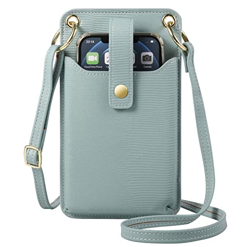YICHEEY Bolsa de celular pequena bolsa tiracolo feminina mini bolsa de ombro com compartimento para cartão, C - azul, Small