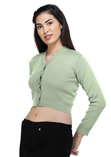 Image of Women Winter Wear V-Neck Full Sleeves Regular Fit Woollen Blouse