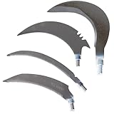 Bustlwor 4 Stück Doppelsense aus Manganstahl, Räumsichel, Mehrzweck-Garten-Jäten-Gras-Sichel, zum Entfernen von Wasserpflanzen (Einzelschneidkopf)