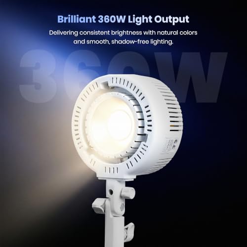 Image of Simpex ML360 360W Bi-Color COB Video Light, 2700K-6500K, CRI 95+, APP Smart Control, Ultra-Quiet Cooling Fan, 6 FX Effects, Stepless Dimming, Bowens Mount Studio Light for Photography, Videography