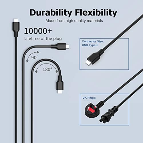 65W USB-C Power Supply Charger for Lenovo ThinkPad x1 Carbon T14 T15 T480 T480s T490 T490s T580 T590 X13 X280 X380 X390 E14 E15 E480 E490 E580 E590 L13 L380 L390 L480 P52s Yoga 720 910 920 Chromebook