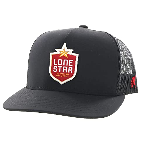 Image of HOOEY Lone Star Beer Patch Trucker Hat for Men, Adjustable Snapback Mesh Baseball Cap, 5-Panel Western Work Hat