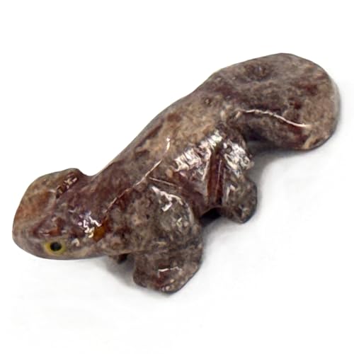 Nelson Creations, LLC 1.5 Inch Salamander Natural Soapstone Hand-Carved Animal Carving Charm Totem Figurine