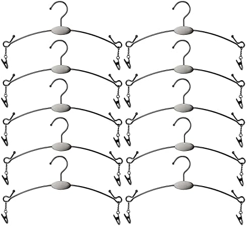 Exttlliy 10PCS Metal Underwear Bra Rack Durable Fashion Children Clothes Hangers Hook Lingerie Shop Display Hanger with Clips (Black)