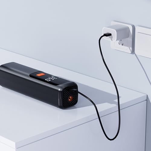 Mini gonfleur électrique 12V avec manomètre et accessoires multi-valves - 5