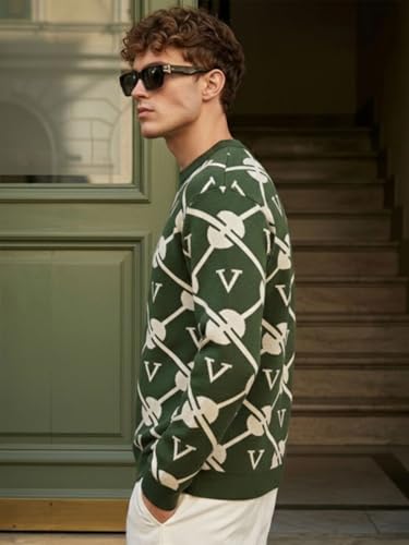 Image of Veirdo Men's Printed Full Sleeve Regular Fit Casual Wear Stylish Round Neck Pattern Trendy Fit T-Shirt (Sizes S to 2XL)