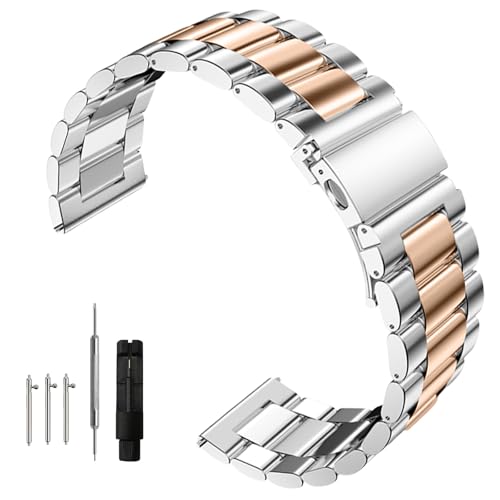Nizonlaie 18mm Stainless Steel Watch Band Quick Release Premium Matte Brushed Solid Metal Watch Bracelet 14mm 16mm 18mm 20mm 22mm 24mm Universal Stainless Steel Smartwatch Replacement Band Men Women