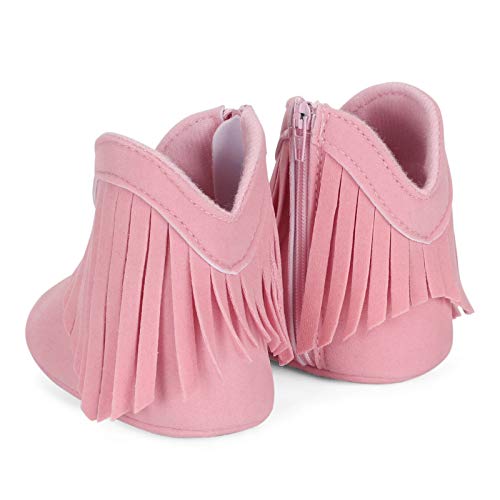 ESTAMICO Baby Girls Cowboy Tassel Boots Pink US 0-6 Months