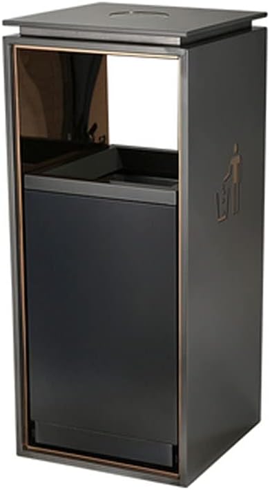 Stainless Steel Trash Can with Removable Inner Bucket & Ashtray Lid - Large Capacity Garbage Bin for Home & Office, Sleek Design, Durable & Easy to Clean