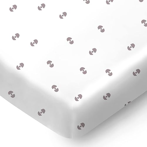 Sábana para cuna pequeña con patrón geométrico, sábana bajera ajustable 100% algodón orgánico Pack n Play, sábanas de primera calidad, compatibles