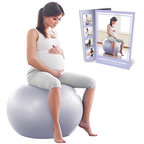 Produktfoto von BABYGO Gymnastikball Schwangerschaft Sitzball Büro Schwangere Yoga Pezziball | inklusive Schwangerschaftsbuch zur&hellip;