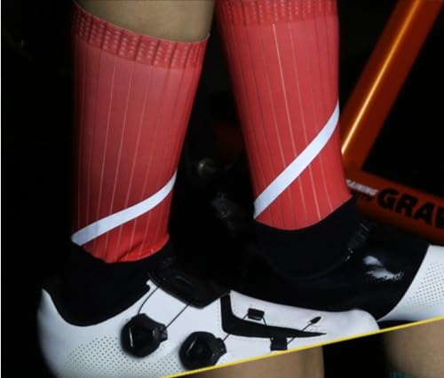 Chaussettes De Sport Homme 1 Paire De Chaussettes De Cyclisme, Chaussettes De Course Fonctionnelles Réfléchissantes, Respirantes, Absorbant La Sueur, Respirantes, Mi-Mollet, Sport,Rouge,1 Piece – vue 3