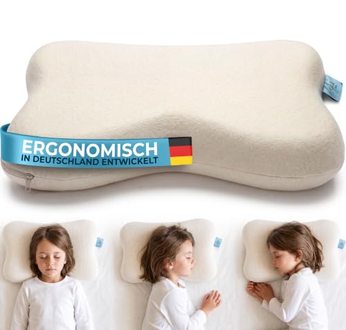 Glückstoff® Ergonomisches Kinderkissen - Kopfkissen ab 2 bis 12 Jahre