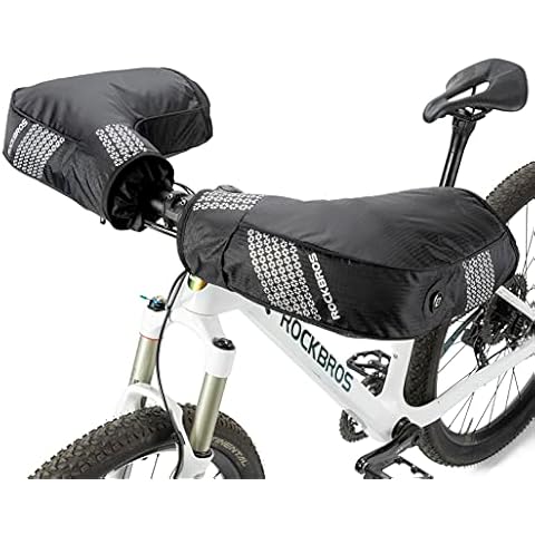 ROCKBROS Bike Handlebar Mittens Cold Weather Thinsulate Thermal Bicycle Mittens Pogies Handlebar Cover Gloves for Mountain Commuter MTB Fat Bike Cover