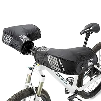 ROCKBROS Bike Handlebar Mittens Cold Weather Thinsulate Thermal Bicycle Mittens Pogies Handlebar Cover Gloves for Mountain Commuter MTB Fat Bike