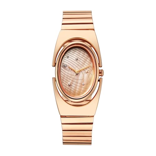 Image of Fastrack UFO Quartz Beige Yellow Shaped Dial Girls Watch | Rose Gold Colour Band | Watches for Girls Analog - 6318WM01