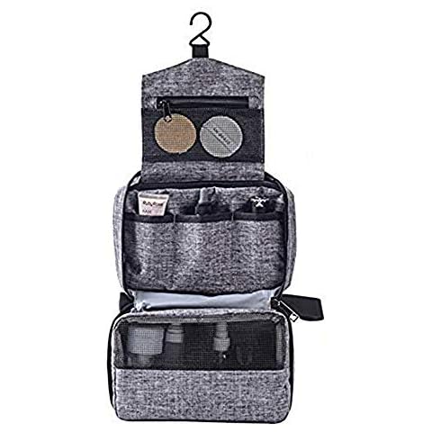 Hanging Toiletry Bag Travel Wash Bag Makeup Cosmetic Organizer for Women Girls Kids Waterproof Bathroom Storage with Hanging Hook for Business, Vacation, Household Grey Cover
