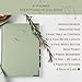 Kikaze Collection Blank Recipe Notebook | Blank Recipe Book to Write in Your Own Recipes | Artisan Hardcover Journal for 60 Recipes | 8.4” x 6” Leather Sage Green & Gold Hardcover | Tabs, Stickers, Pocket & Bookmarks