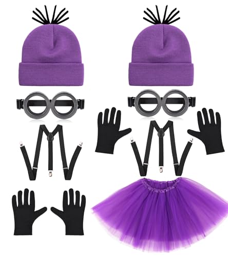 PIIDUOO Halloween Costume Accessories for Adult Couples - 2 Person Purple Duo Halloween Costumes Party Cosplay Set - Matching Costumes for Adults Teens Friends