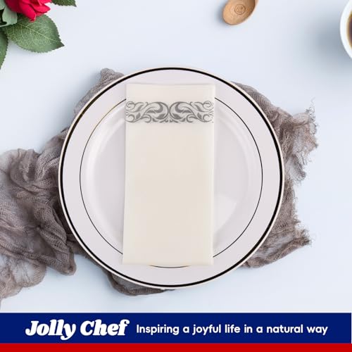 image for JOLLY CHEF 100 Disposable Hand Towels, Soft and Absorbent Linen Feel D
